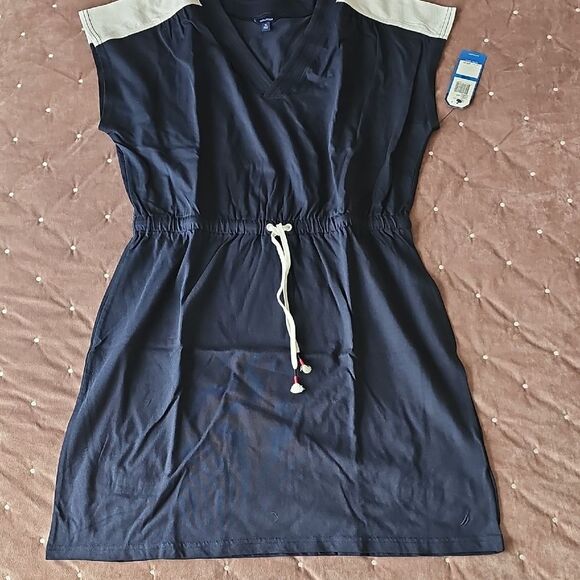 Nautica Dresses & Skirts - NWT Nautica Dark Blue Drawstring Waist T-Shirt Dress, Size XL